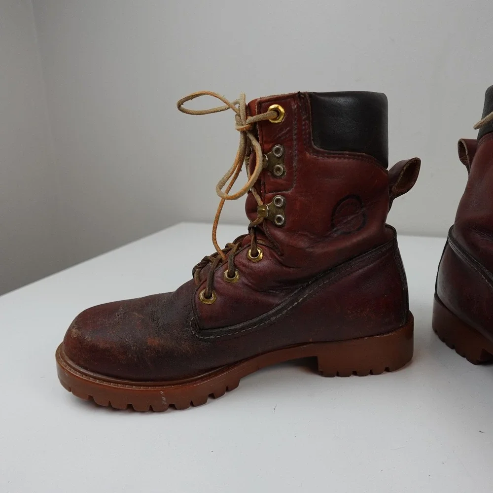 Vintage Herman Survivors Boots Mens Size 6 Brown Leather Waterproof Vibram